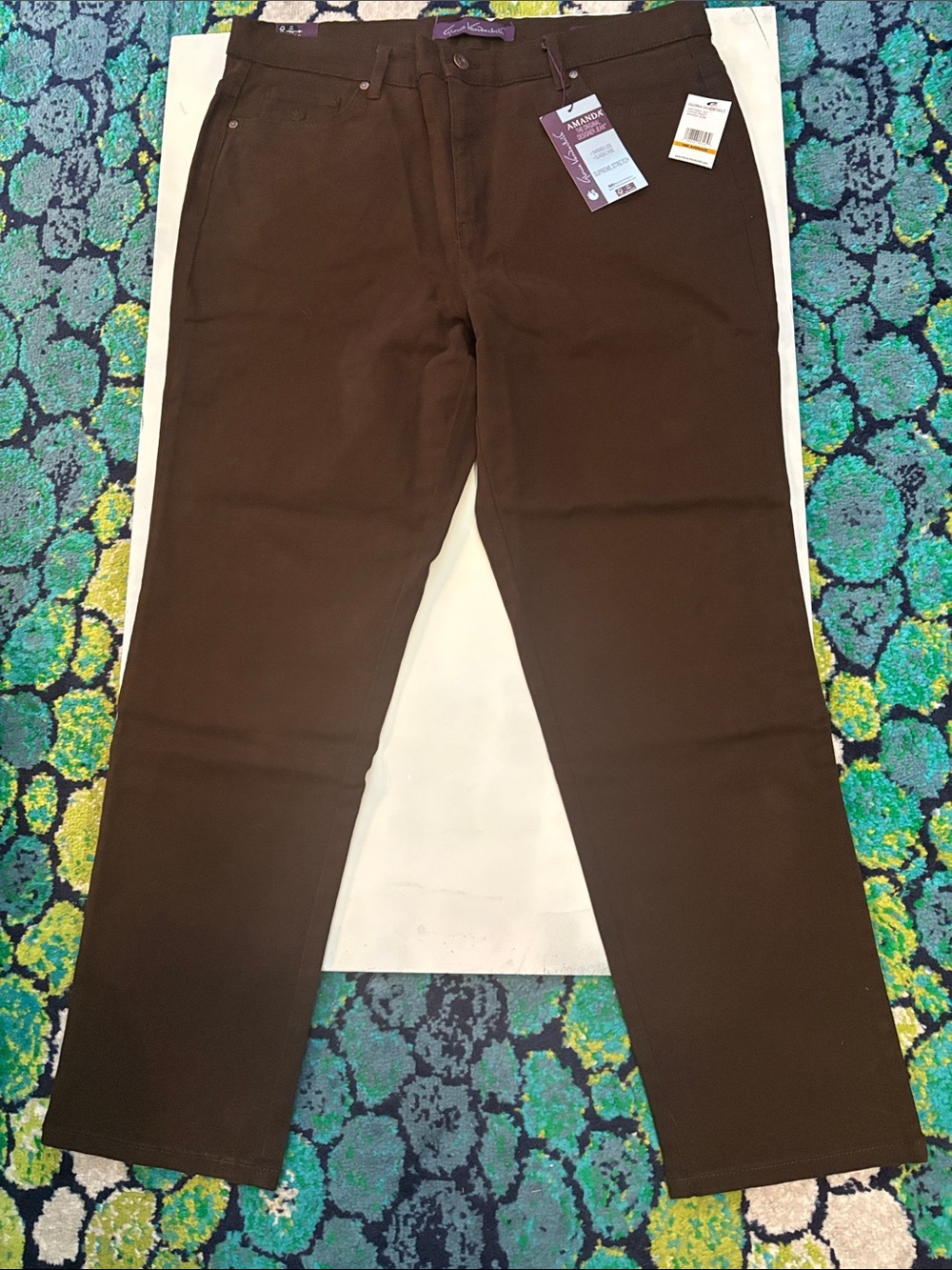 Gloria Vanderbilt Brown Straight-Leg Pants